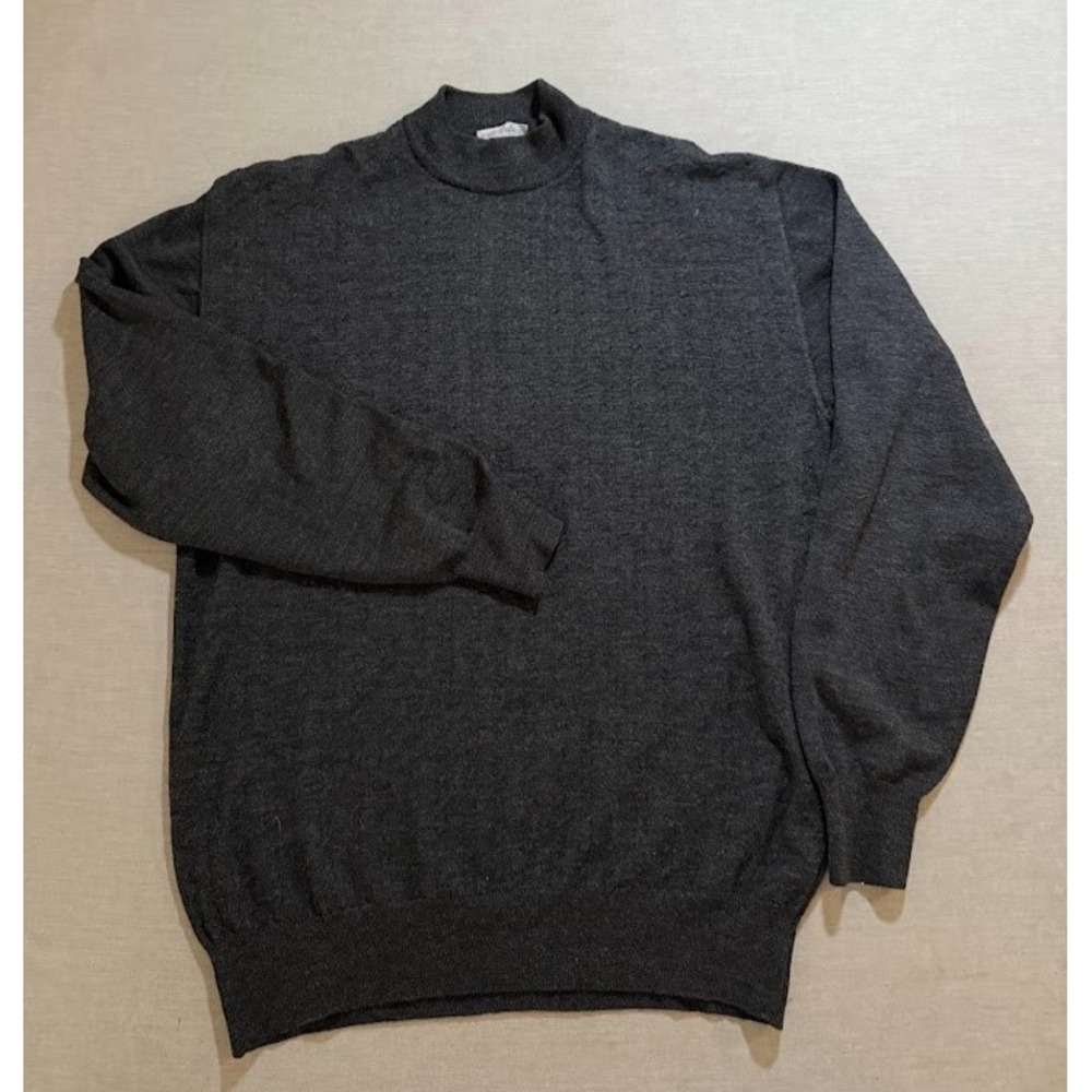 Metropolitan Sweater Mens Large Gray‎ Virgin Wool Pullover Long Sleeve Italy.
